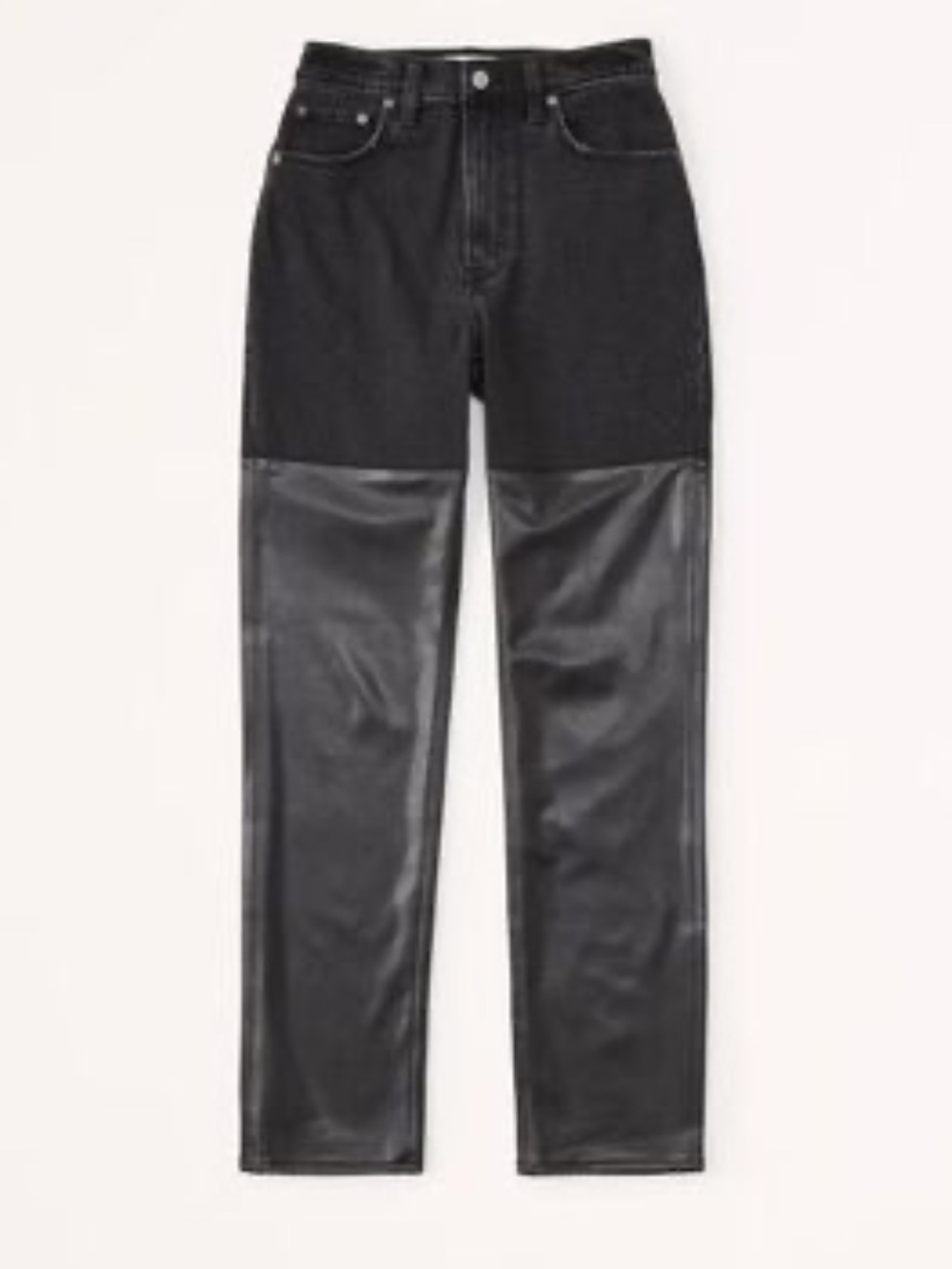 Abercrombie & Fitch The 90's Straight Black Faux Leather | Jeans Size 26/2S